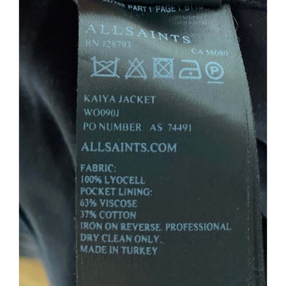 All Saints Kaiya Ink Blue Utility Jacket 4​​​​​ - Picture 4 of 10